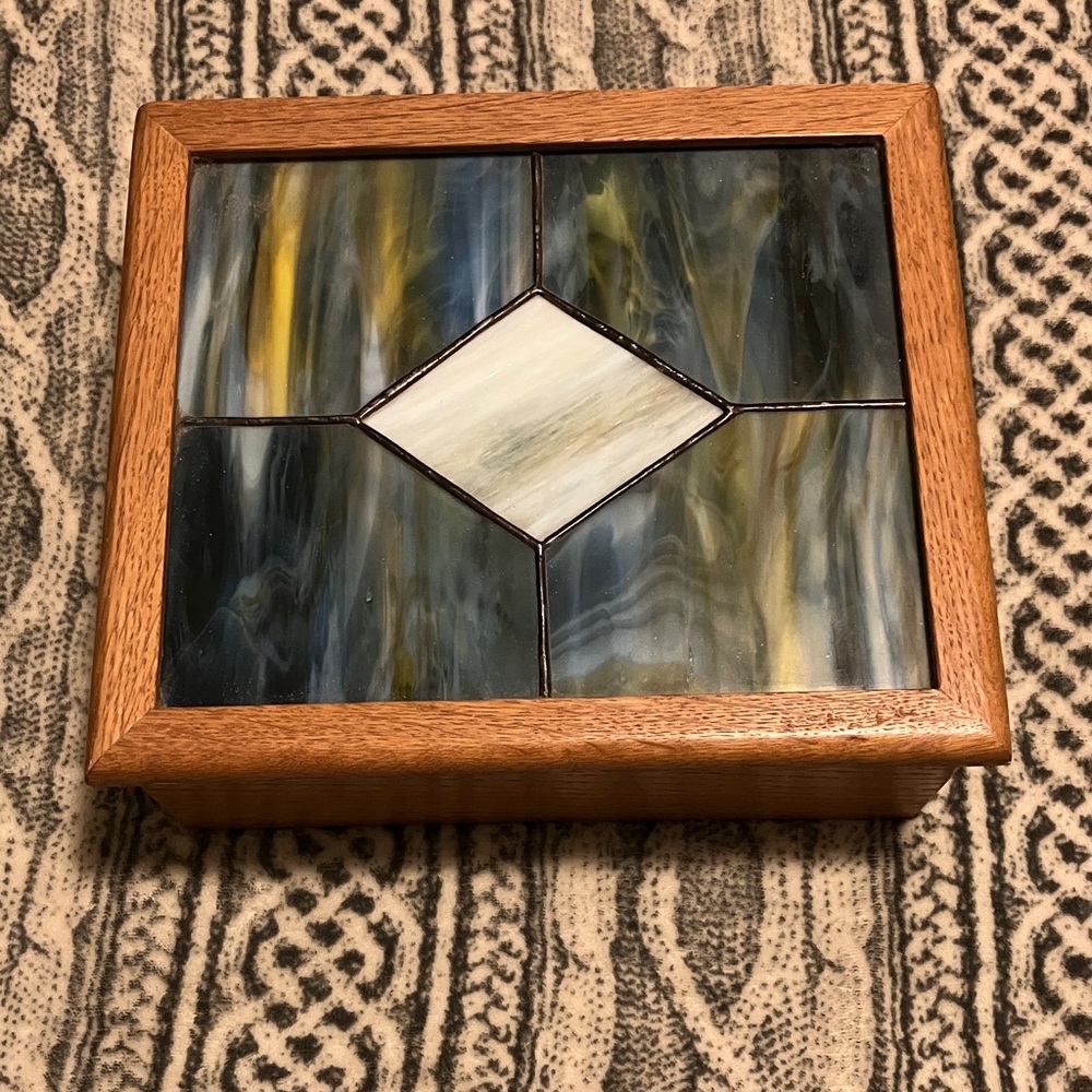 Stained Glass Wooden Jewelry Organizer